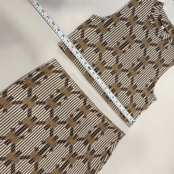 ~ Anthropologie LG P * 3pc Boho Set Bundle Top Skirt Pants-Retro Brown Black LGp - Picture 13 of 16